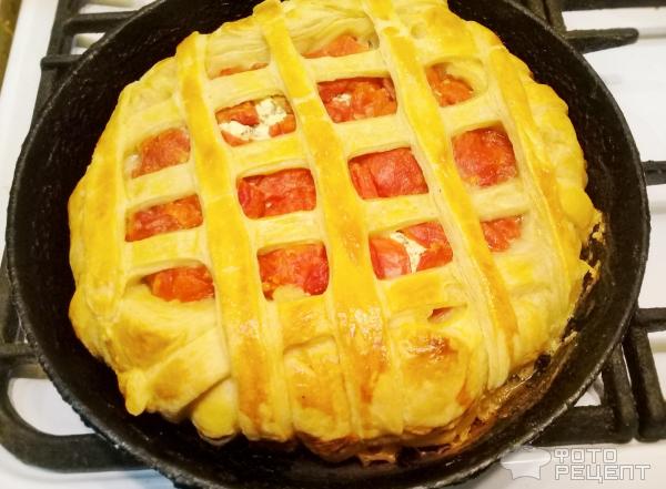 Сырный пирог с помидорами фото