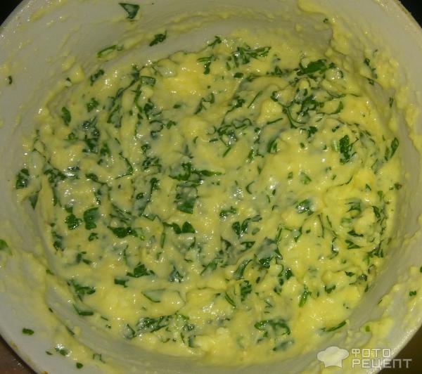 Чесночная картошка с зеленью и сыром фото