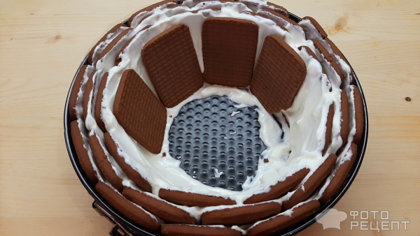 Торт без выпечки из шоколадного печенья фото