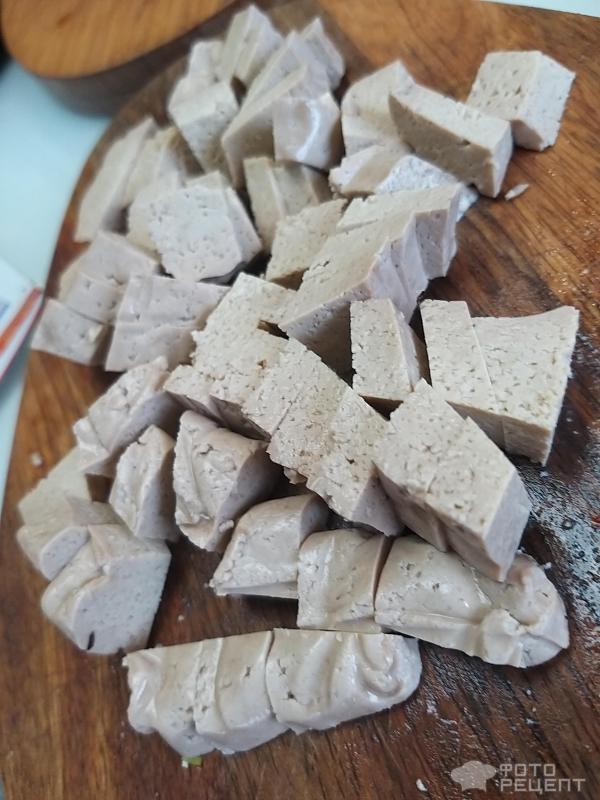 Жареные шампиньоны с сыром тофу фото