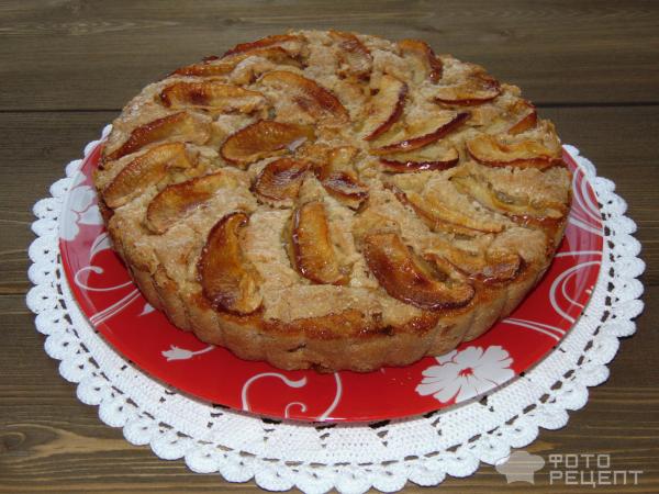 Постный пирог с яблоками фото