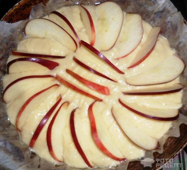 Бездрожжевой пирог с яблоками фото