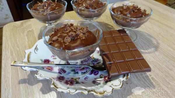 Шоколадный пудинг с шоколадом фото
