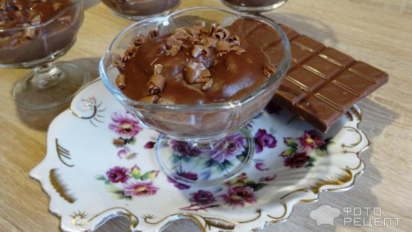Шоколадный пудинг с шоколадом фото