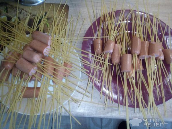 Сосиски с макаронами фото