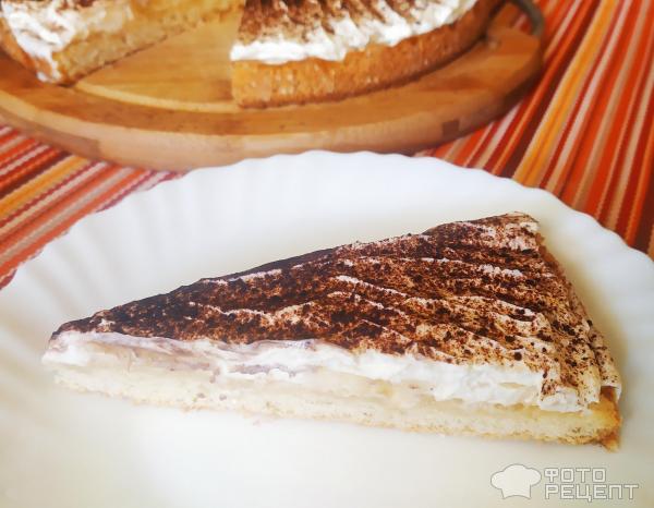 Бисквитный пирог с бананом фото