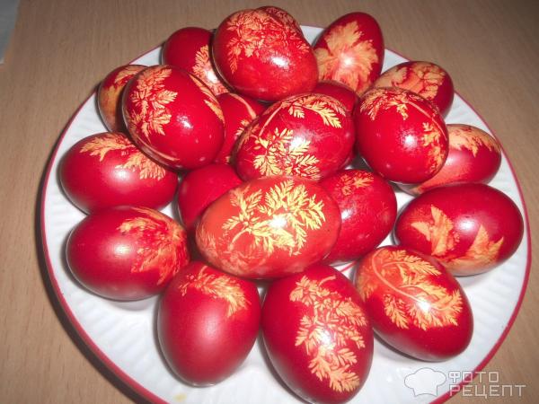 Крашеные яйца к Пасхе фото