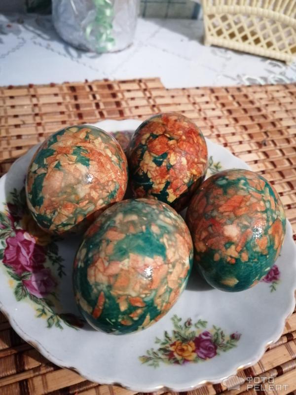Пасхальные мраморные яйца фото