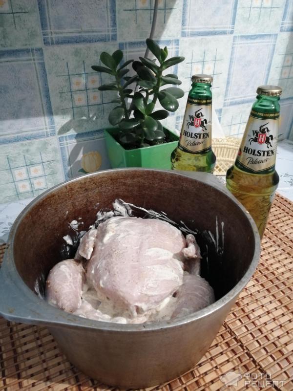 Курица в пиве в казане фото