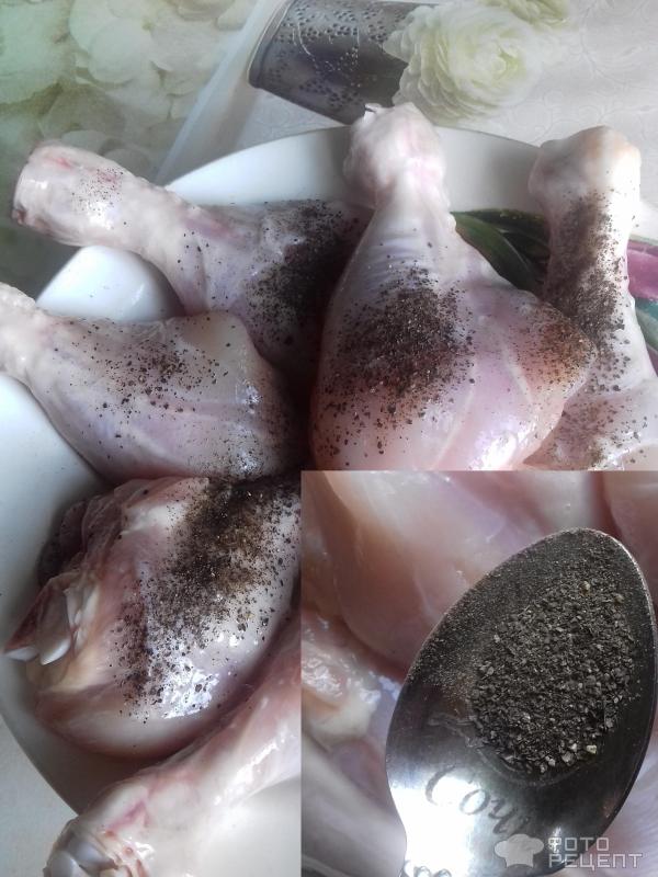 Куриные голени в крахмальной панировке и соевым соусом фото