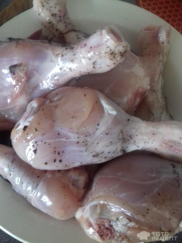Куриные голени в крахмальной панировке и соевым соусом фото