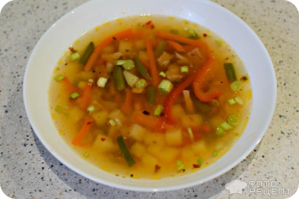 Суп с овощами на мясном бульоне фото