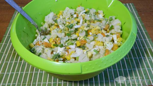 Овощной салат с цветной капустой фото