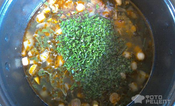 Добавляем зелёный лук в суп