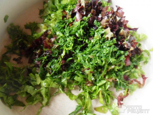 Салат из редиса и листьев салата фото