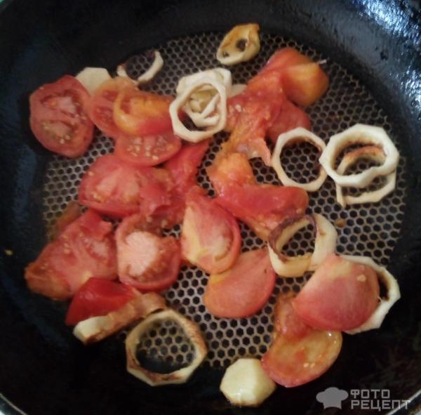 Омлет с кабачком и томатами фото