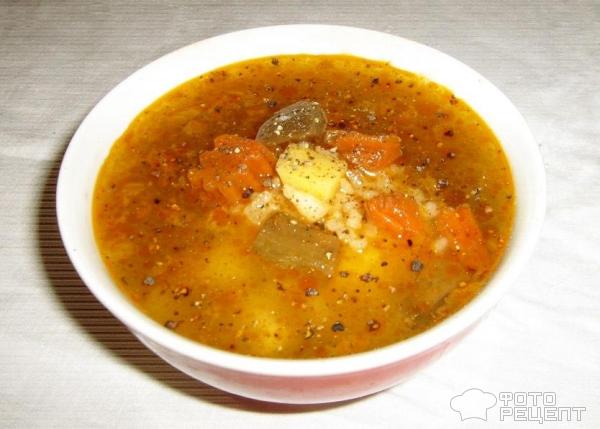 Суп с баклажанами и грибами фото