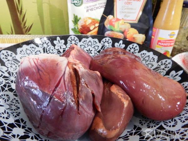 Тушеное свиное сердце с болгарским перцем фото