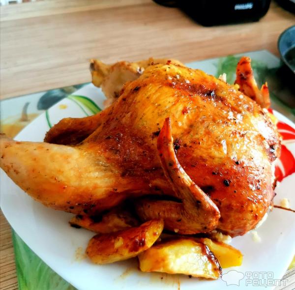 Курица запеченная в духовке на банке фото