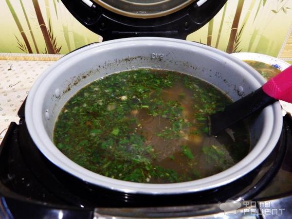 Суп с зеленой чечевицей и консервированным рубцом фото