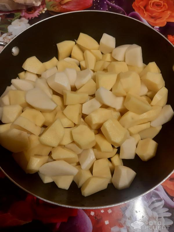 Жаренная картошка с фаршем фото