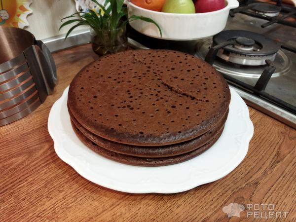 Шоколадный торт без раскатки на сковороде фото