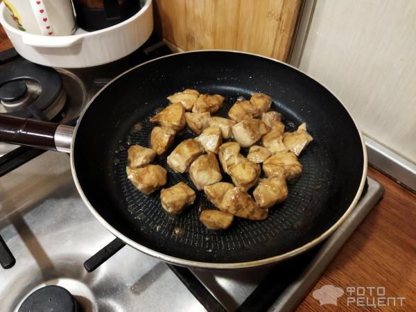 Куриное филе с брокколи и стручковой фасолью фото