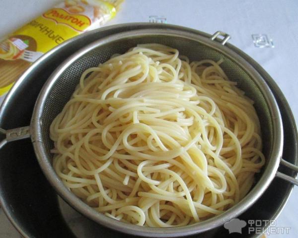 Спагетти с куриным филе фото