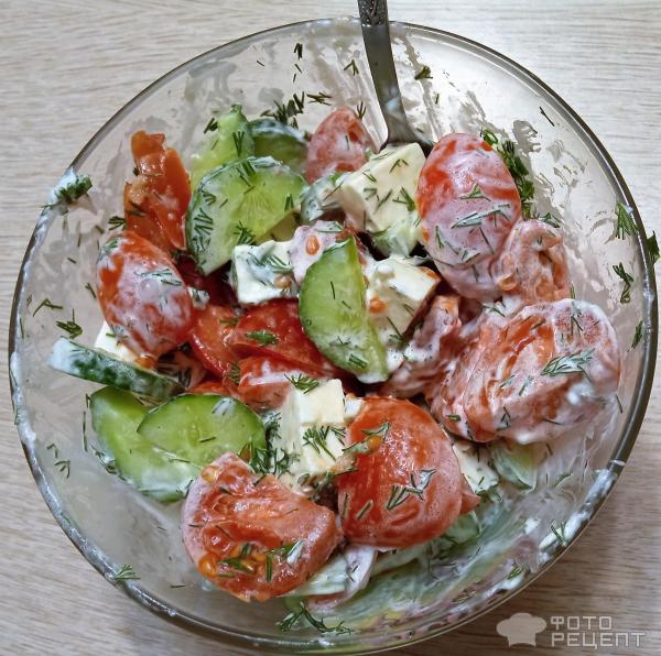 Овощной салат с сыром Фетакса фото
