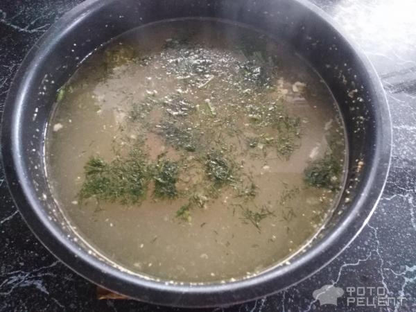 Пшеничный суп с курицей фото
