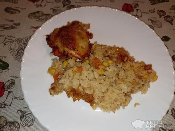 Запеченная курица с рисом фото