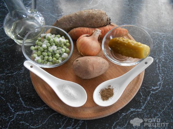 Винегрет классический с горошком: пошаговый рецепт с фото (без капусты)