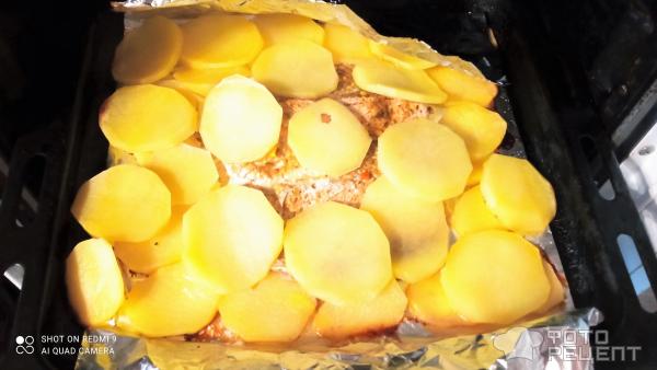 Горбуша с картофелем, запеченная в фольге фото