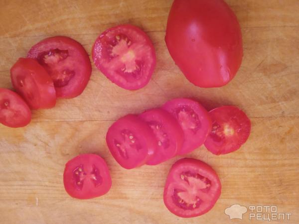 Баклажаны жареные с помидором и чесноком фото