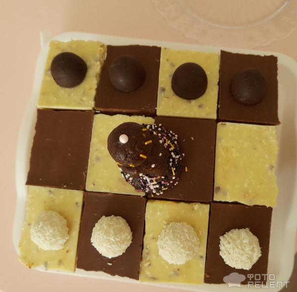Бисквитный торт с кремом из халвы и маскарпоне Шахматы фото