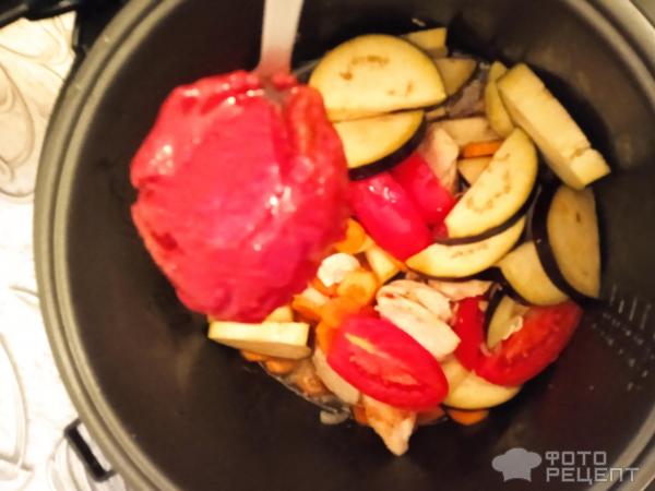 Овощное соте с кабачком и баклажаном