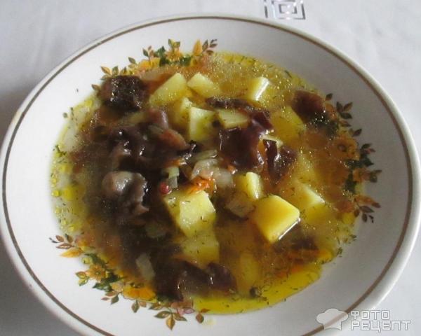 Грибной суп с древесными грибами фото