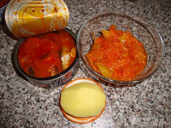 Рыбный суп из кильки в томатном соусе фото