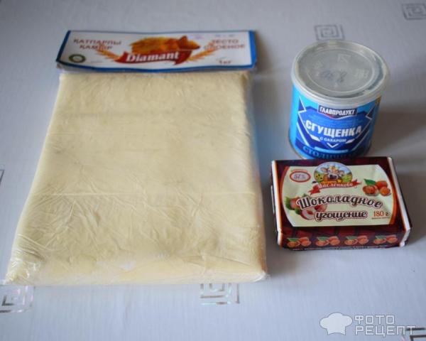 Торт Наполеон из готового слоеного теста со сгущенкой рецепт с фото