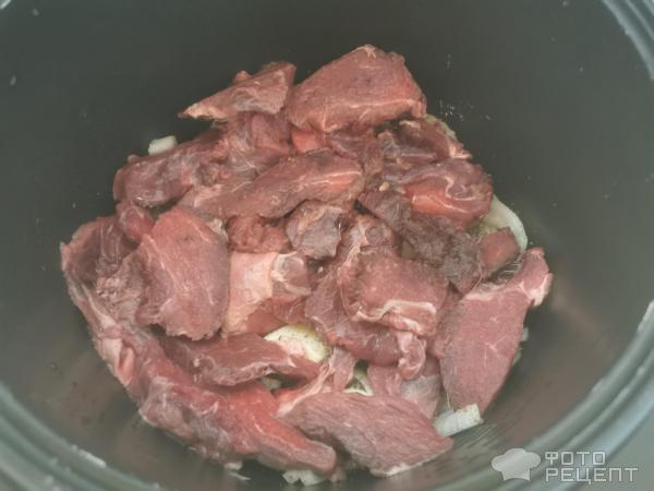 Мясо зюбра томленое в мультиварке фото