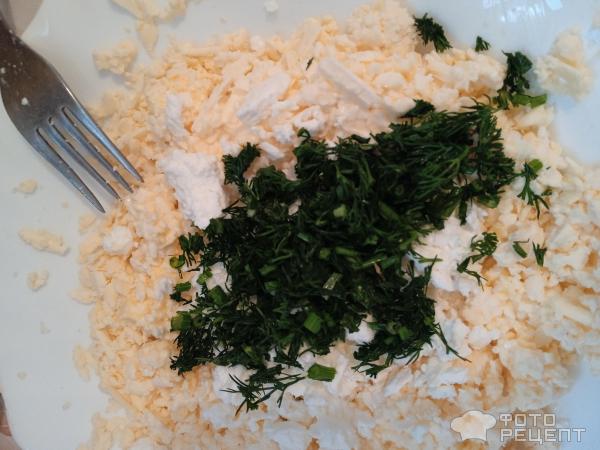 Ленивые хачапури с творогом, сыром и зеленью фото