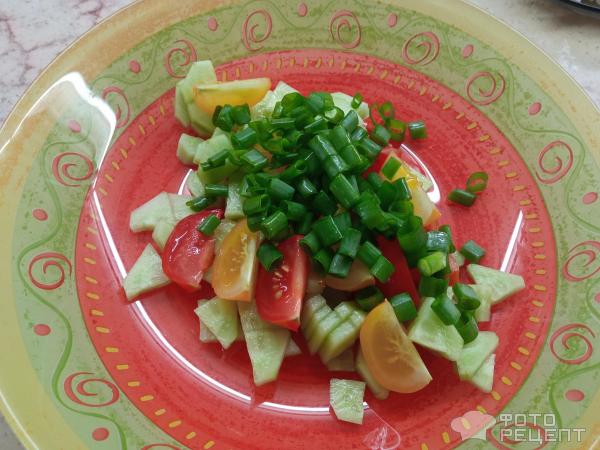 Теплый овощной салат фото