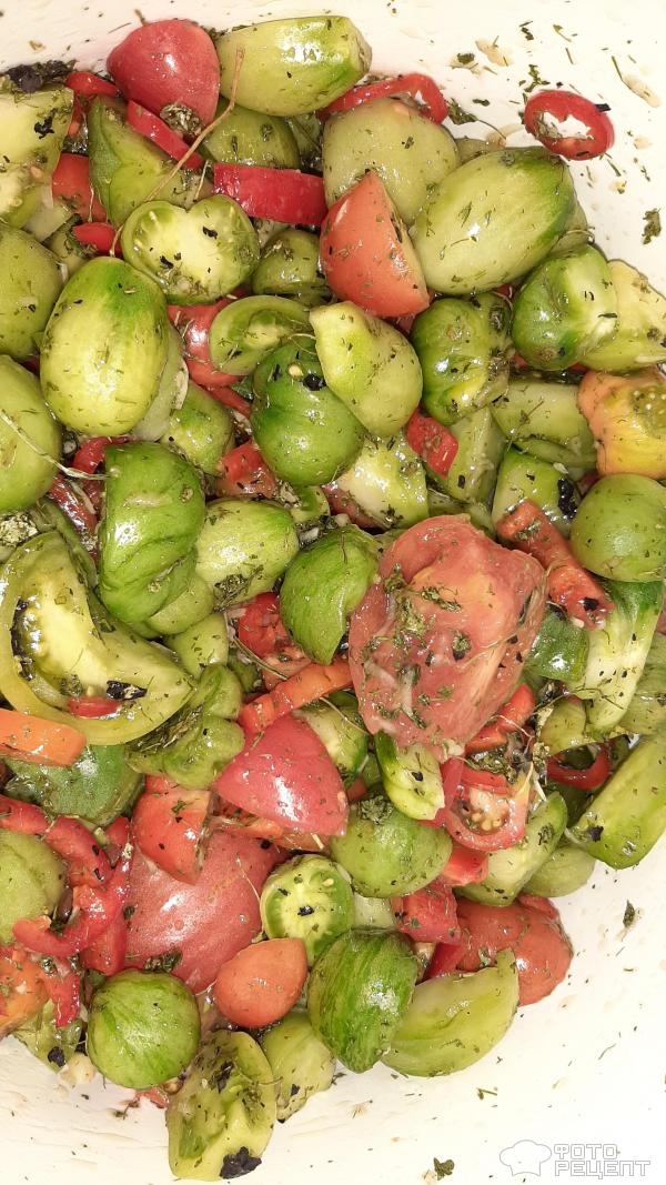 Салат из зеленых помидор без обработки фото