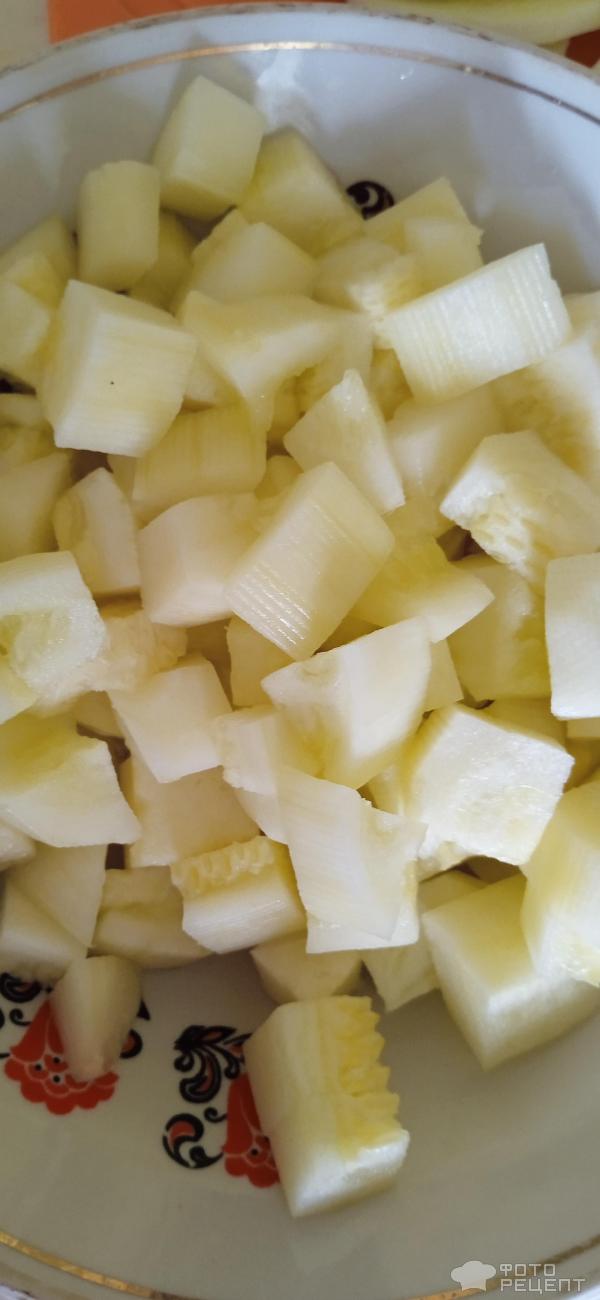 Картофель тушеный с баклажаном фото
