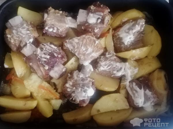 Ребрышки в духовке с картофелем фото