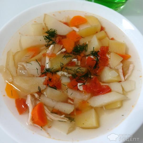 Куриный суп с помидорами фото