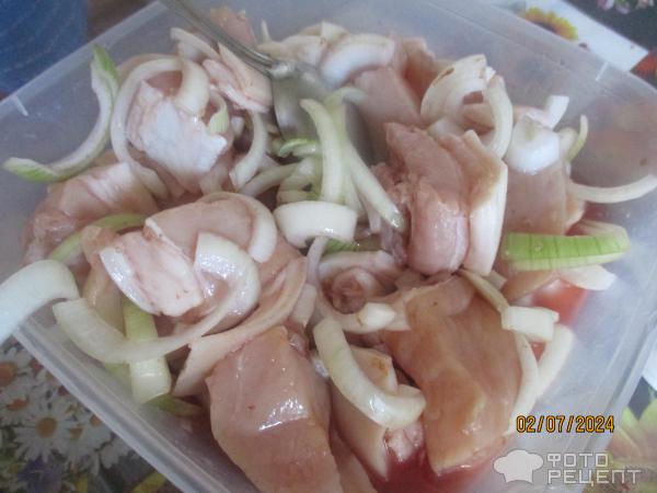 Мясо со сливами и соусом фото