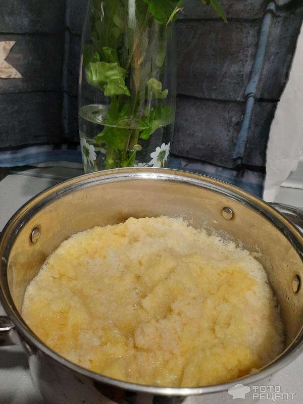 Бульбяная кишка со шкварками и жареным луком. Картофельная колбаса