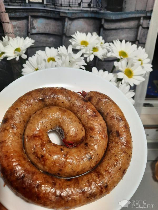Бульбяная кишка со шкварками и жареным луком. Картофельная колбаса
