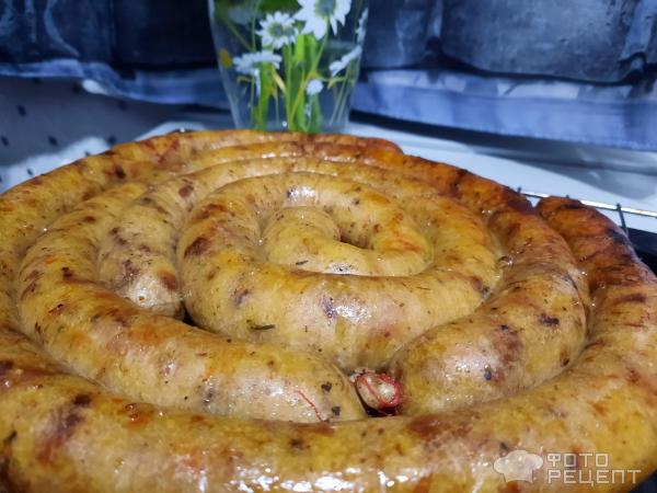 Бульбяная кишка со шкварками и жареным луком. Картофельная колбаса